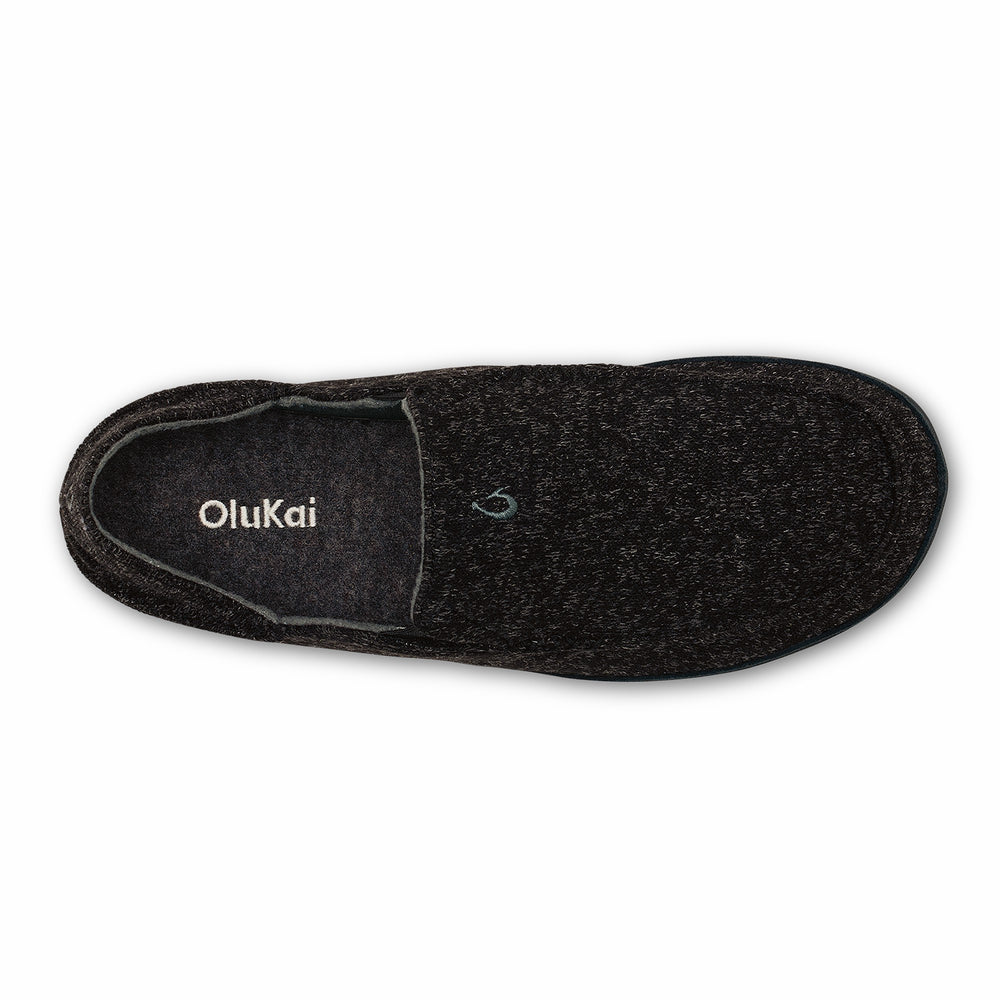 Moloā Hulu Wool Slippers - Black