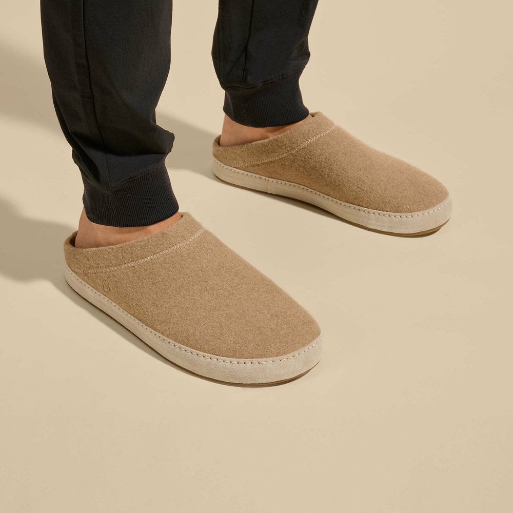 Hāmani Hulu Wool Mule Slippers - Oatmeal