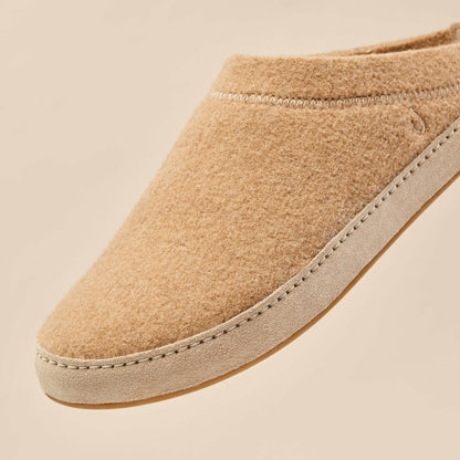 Hāmani Hulu Wool Mule Slippers - Oatmeal