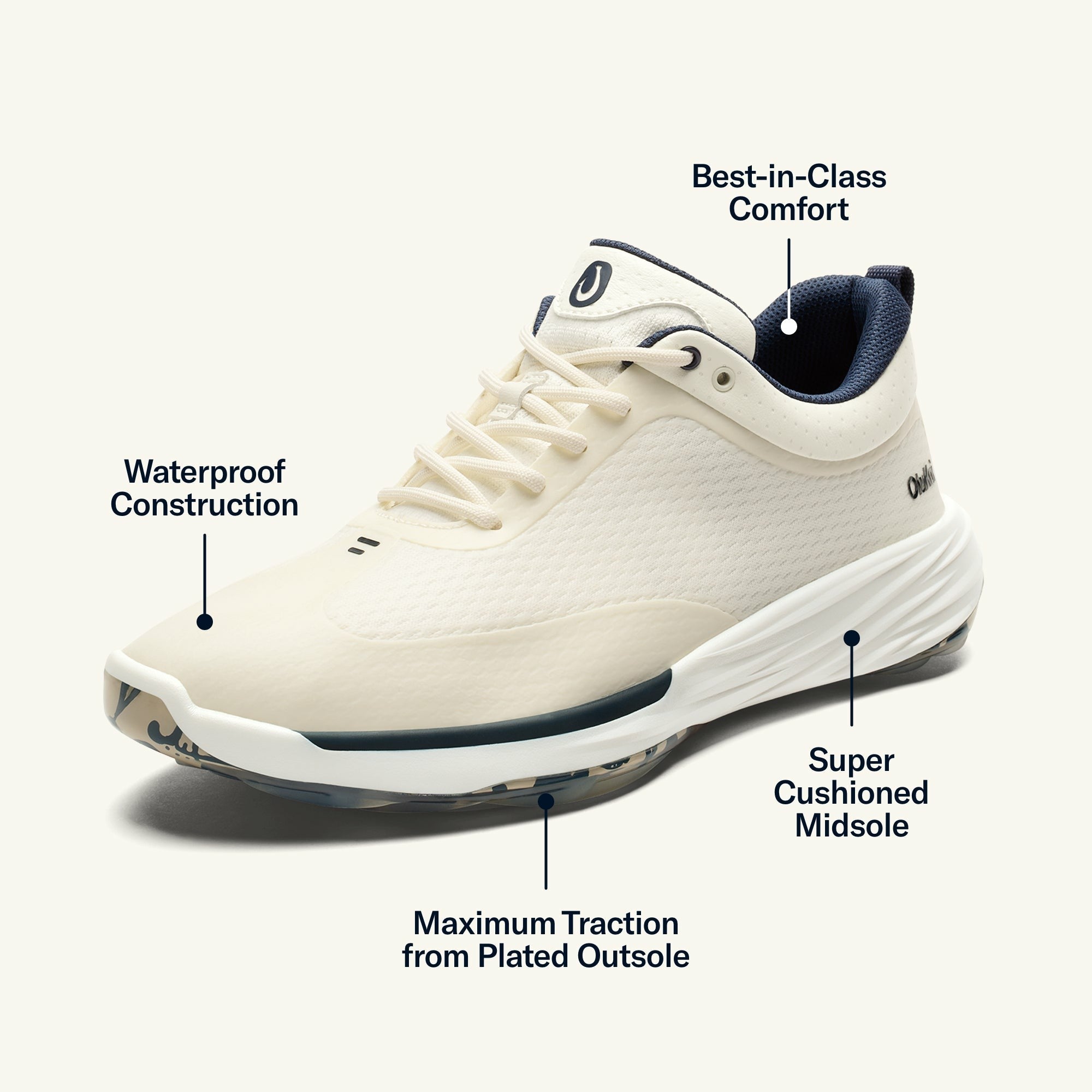 Mākena Waterproof Golf Shoes - White Sand