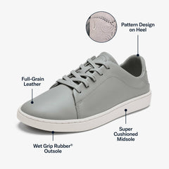 Pehuea Lī ‘Ili Women's Leather Sneakers - Ash