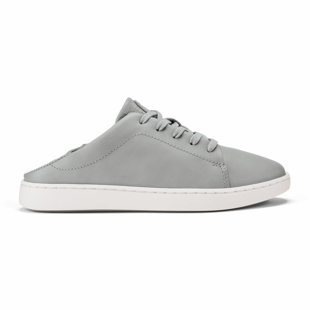 Pehuea Lī ‘Ili Women's Leather Sneakers - Ash