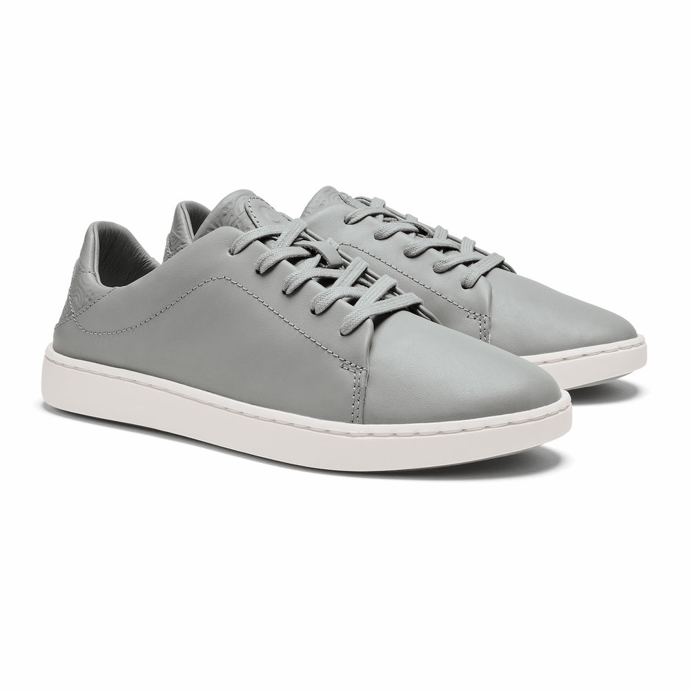 Pehuea Lī ‘Ili Women's Leather Sneakers - Ash
