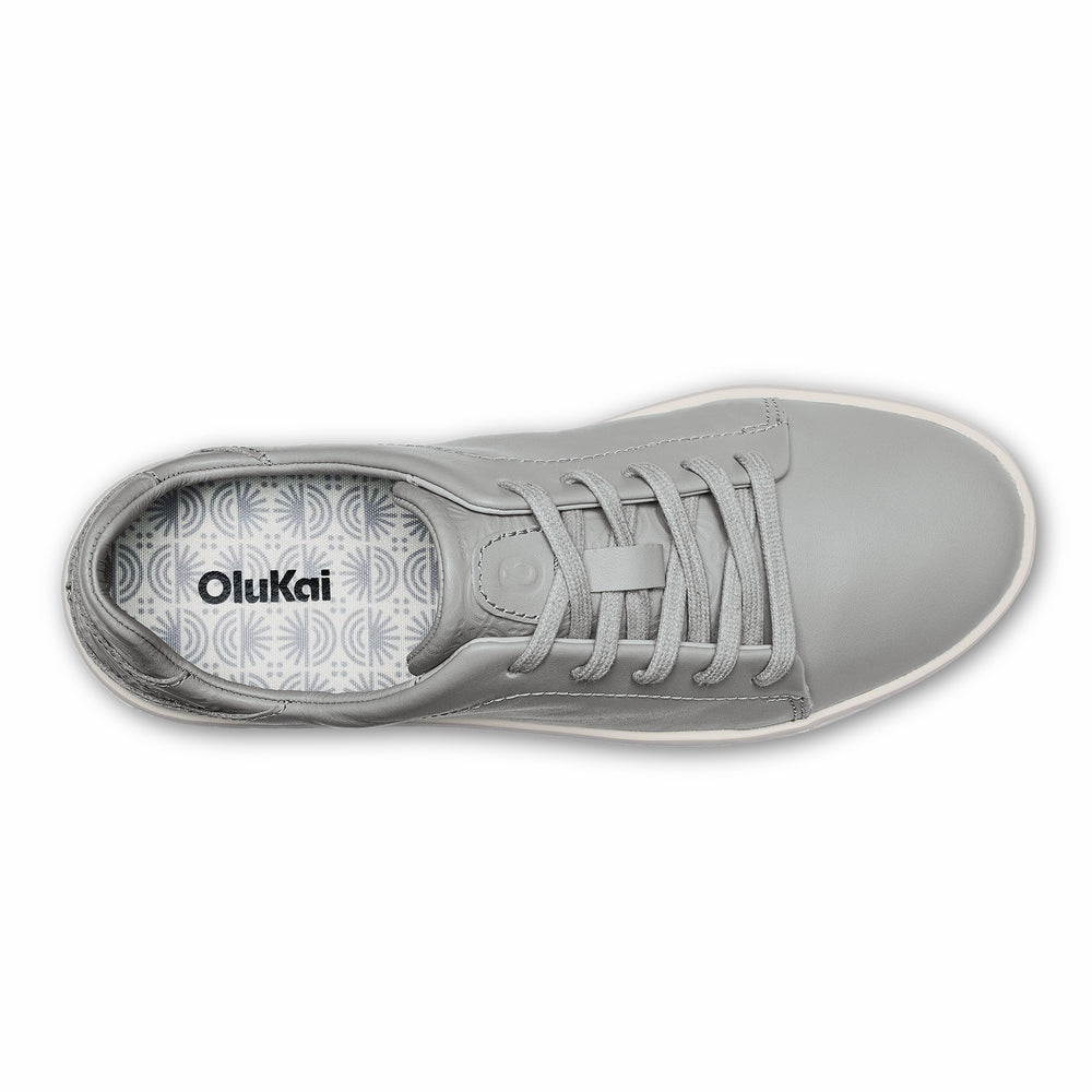 Pehuea Lī ‘Ili Women's Leather Sneakers - Ash
