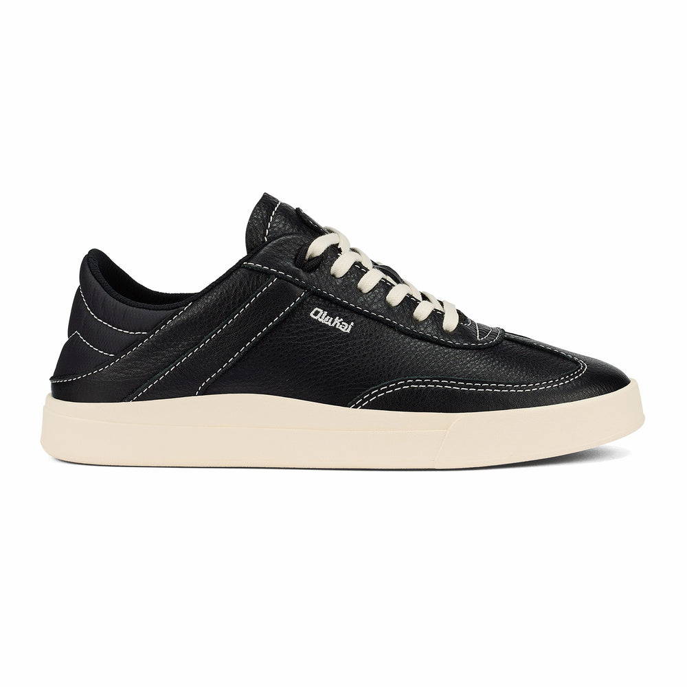 Hā‘upu Leather Sneakers - Onyx