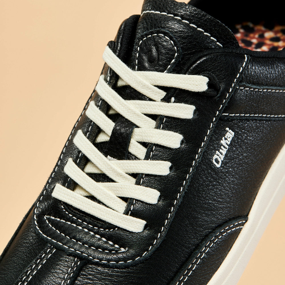 Hā‘upu Leather Sneakers - Onyx