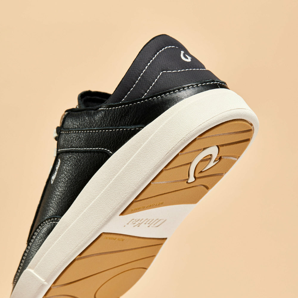 Hā‘upu Leather Sneakers - Onyx