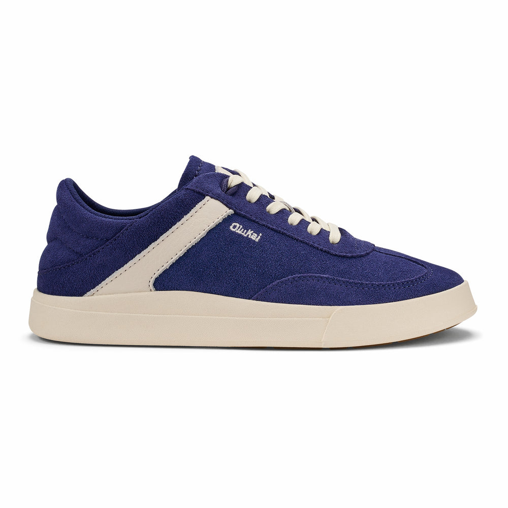 Hā‘upu Leather Sneakers - Navy / Off White