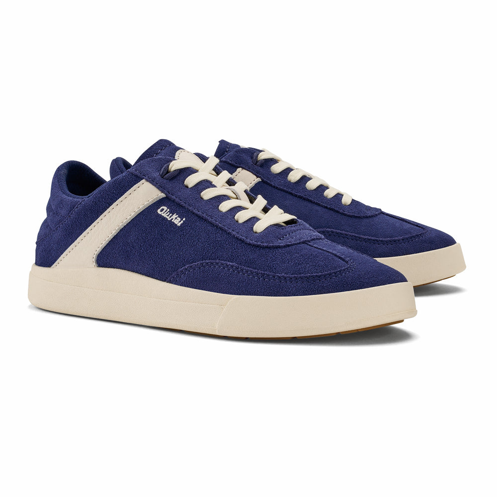 Hā‘upu Leather Sneakers - Navy / Off White
