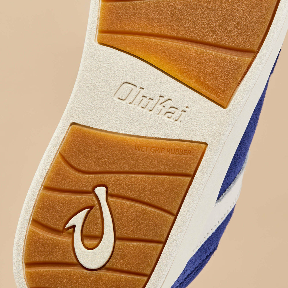 Hā‘upu Leather Sneakers - Navy / Off White