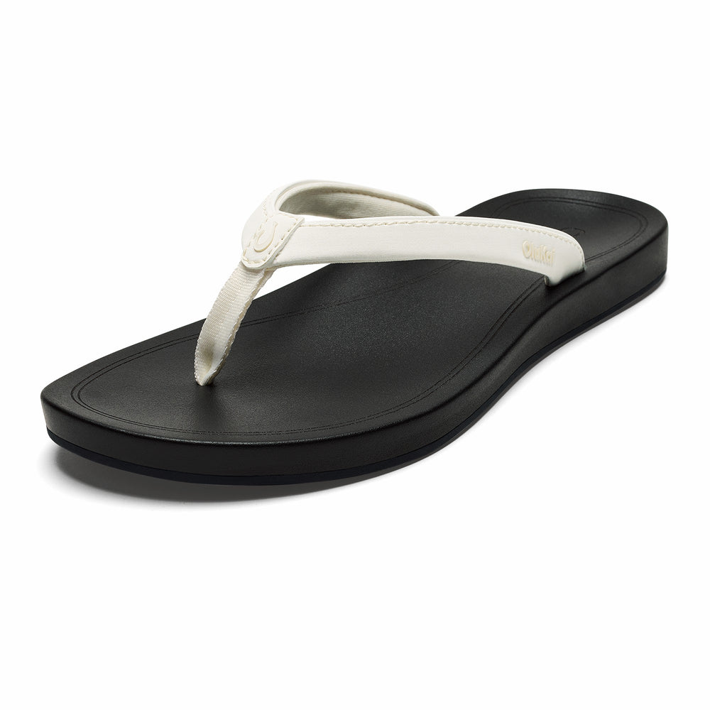 ‘Uiki Everyday Beach Sandals - Bright White / Lava Rock