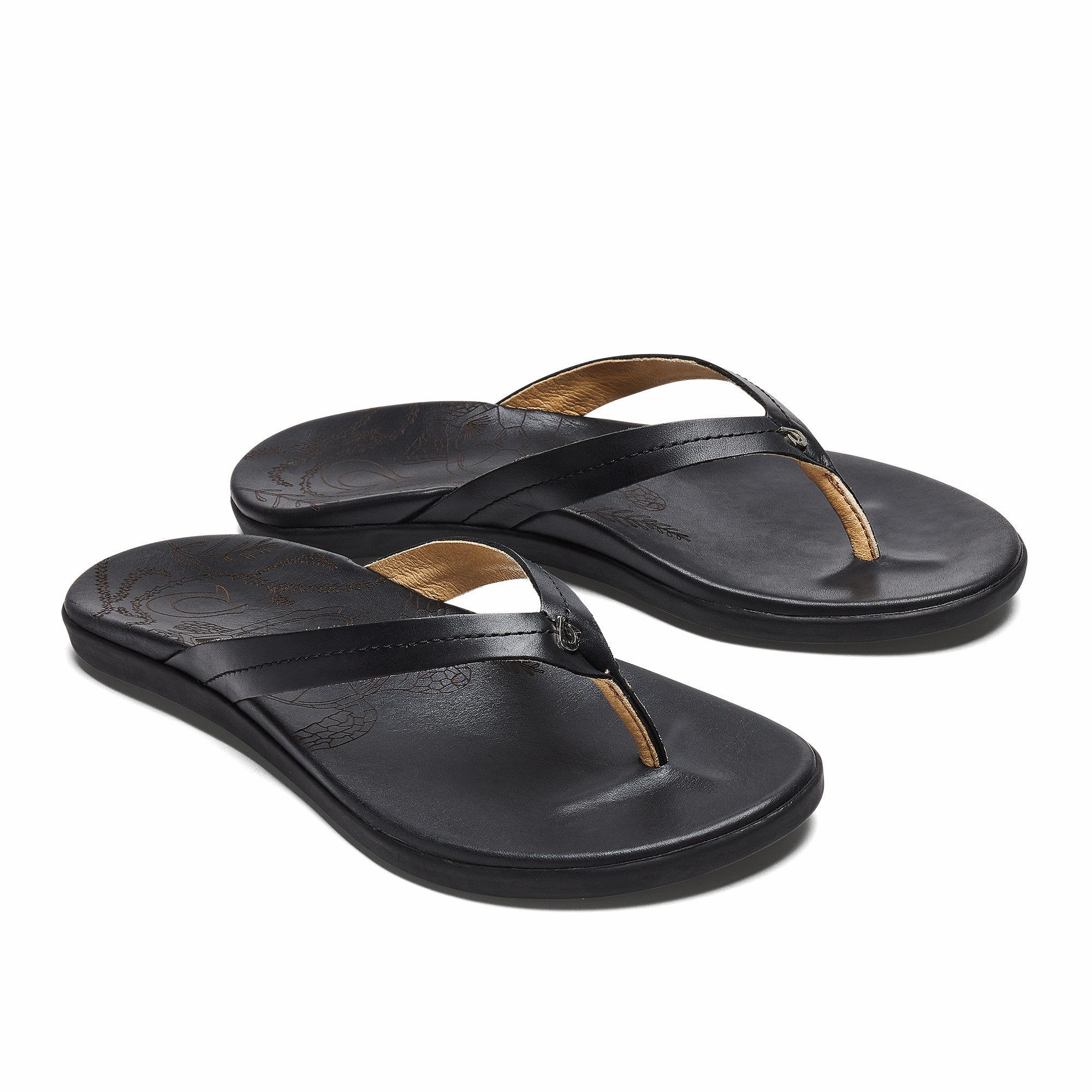 Honu Leather Beach Sandals - Black