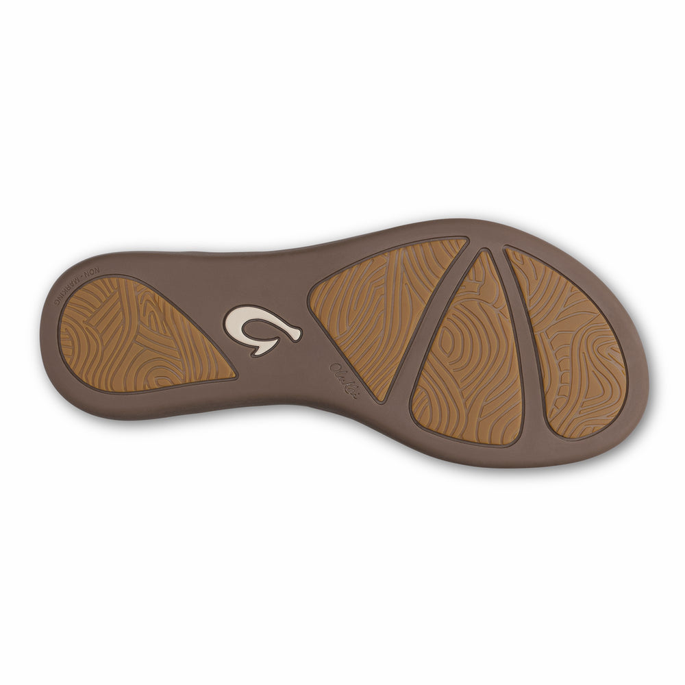 Honu Leather Sandals - Green Olive / Golden Sand