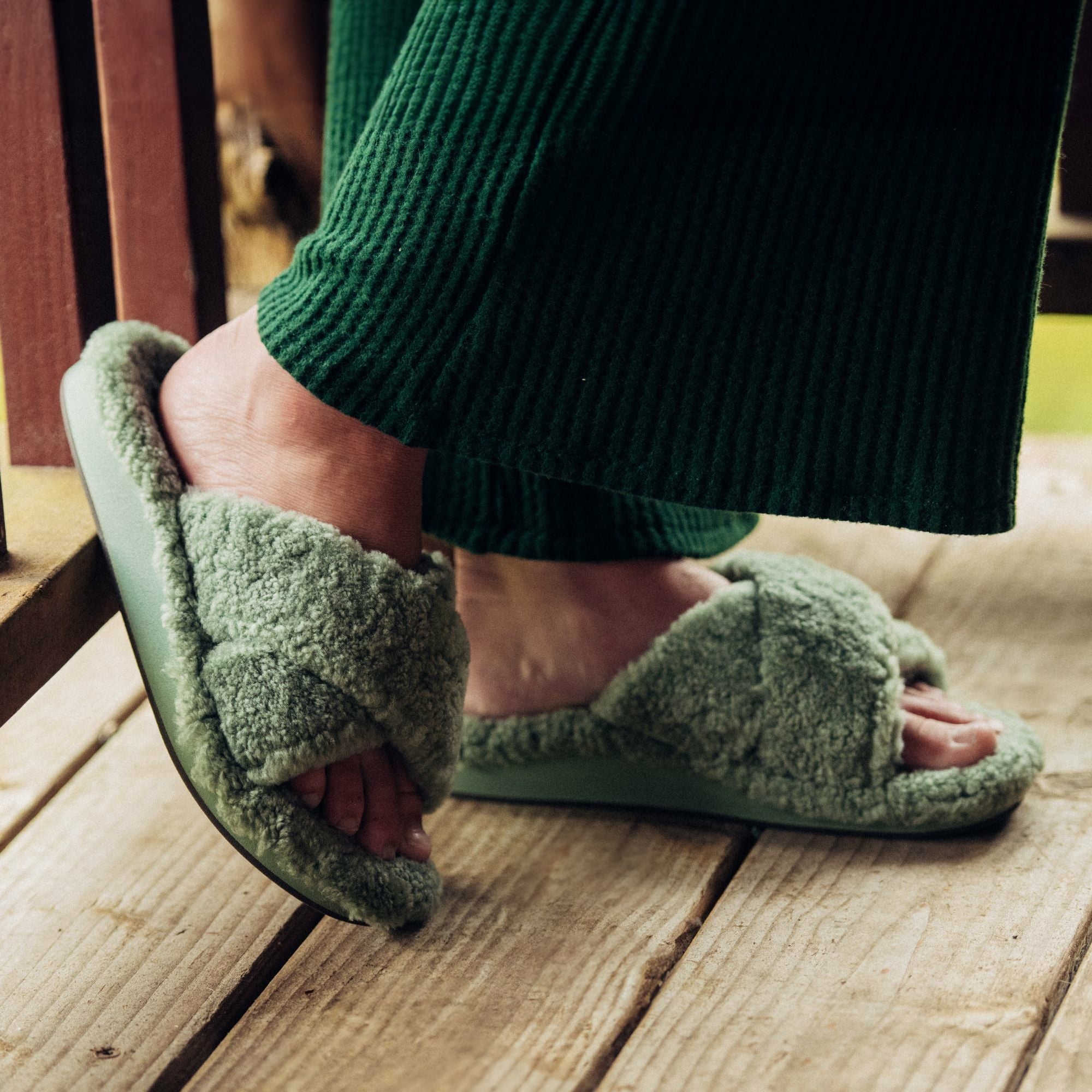 Hila Heu Slide Slipper Sandals - Muted Green