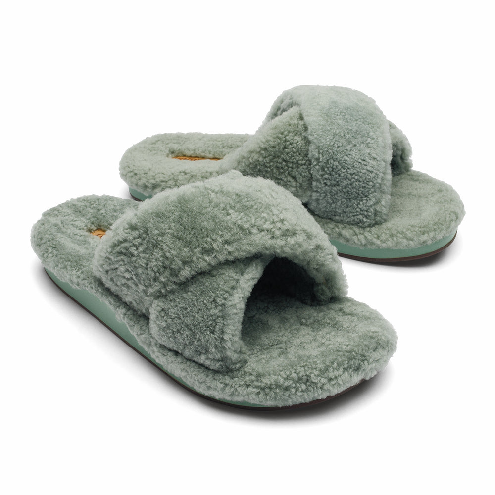 Hila Heu Slide Slipper Sandals - Muted Green