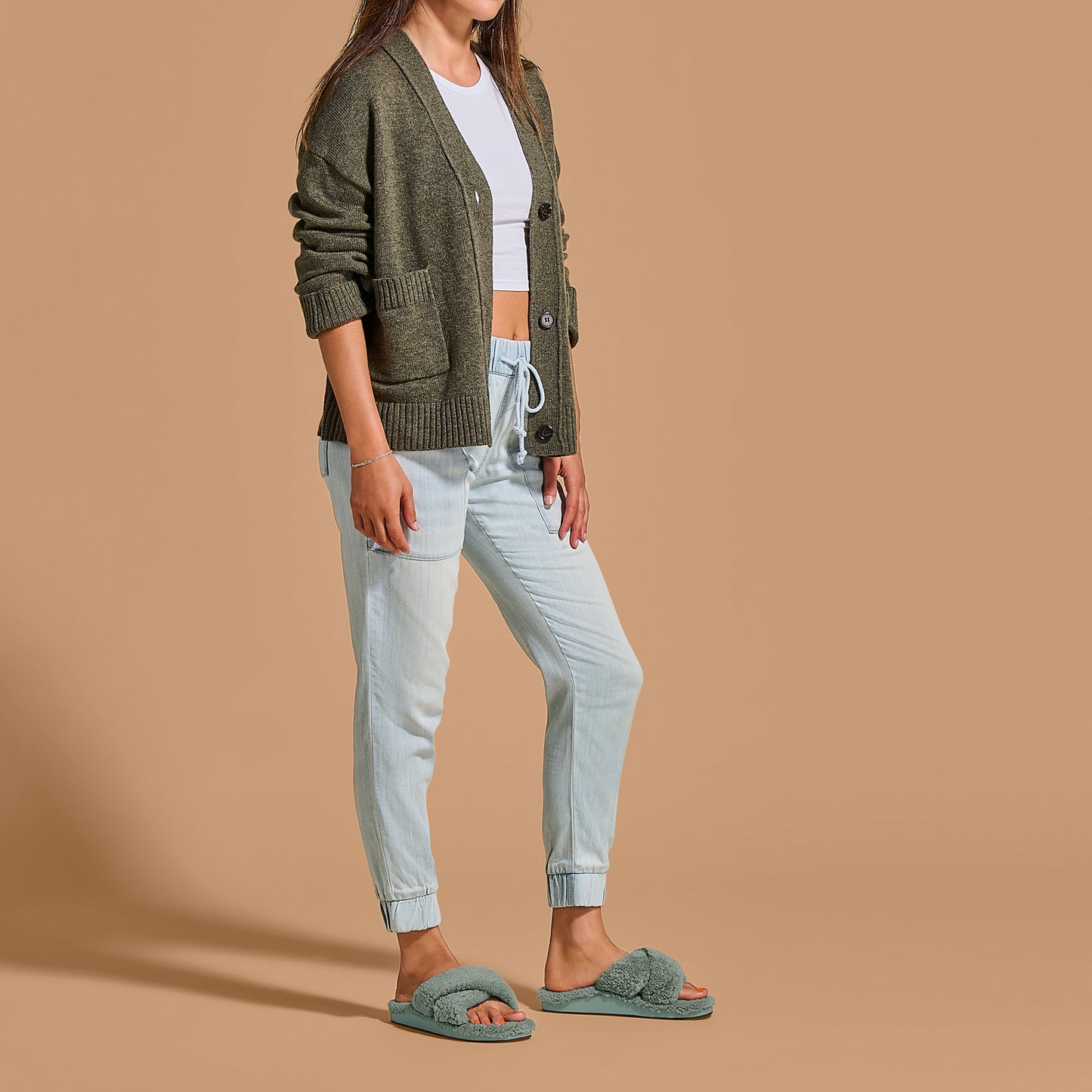 Hila Heu Slide Slipper Sandals - Muted Green