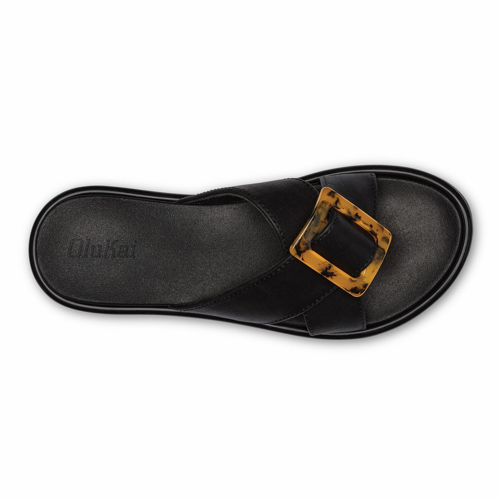 La‘i Slide Slide Beach Sandals - Black
