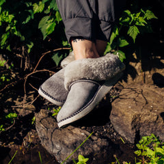 Ku‘i Fuzzy Slip-On Slippers - Fog