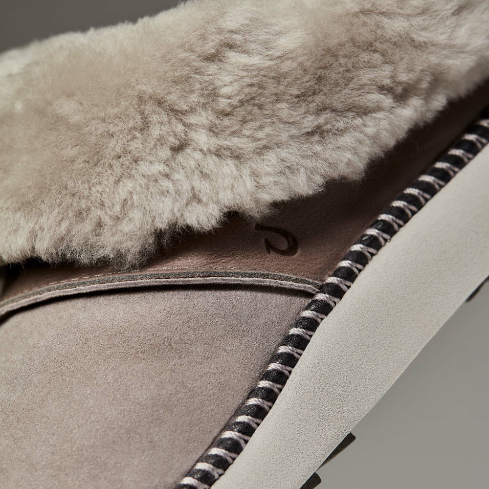 Ku‘i Fuzzy Slip-On Slippers - Fog
