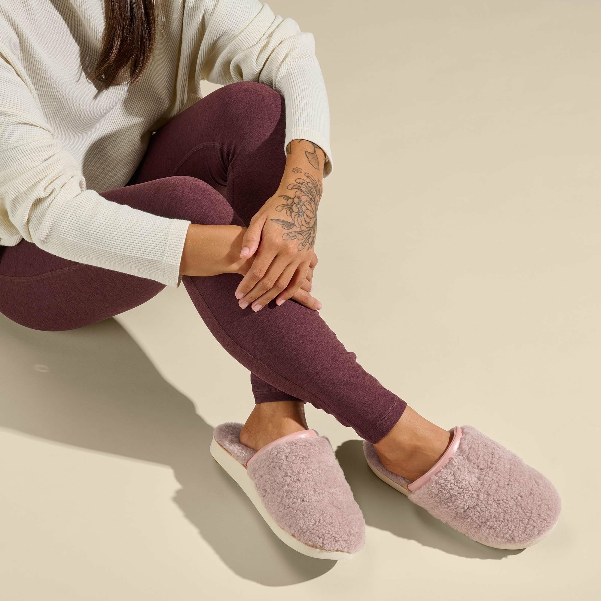 Pūpū Mua Shearling Mule Slipper - Pink Sea Salt
