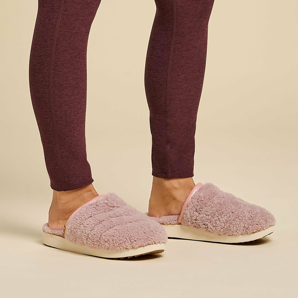 Pūpū Mua Shearling Mule Slipper - Pink Sea Salt