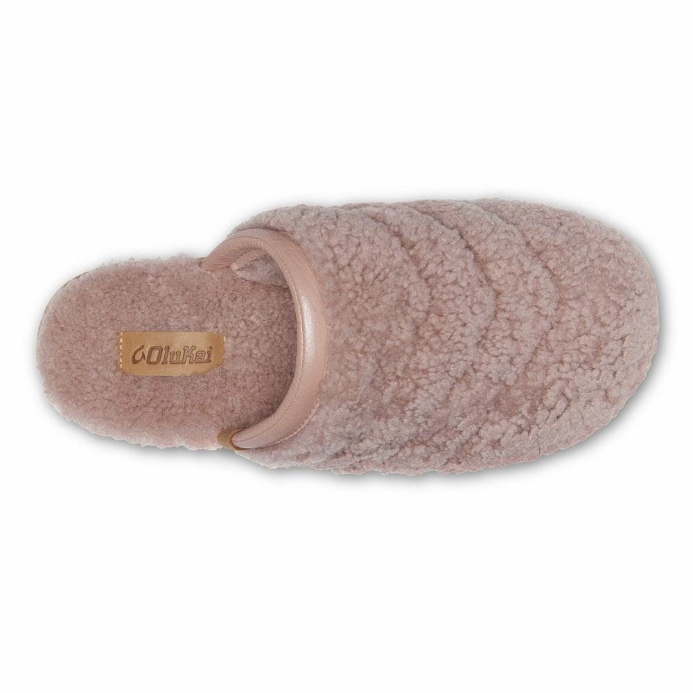 Pūpū Mua Shearling Mule Slipper - Pink Sea Salt