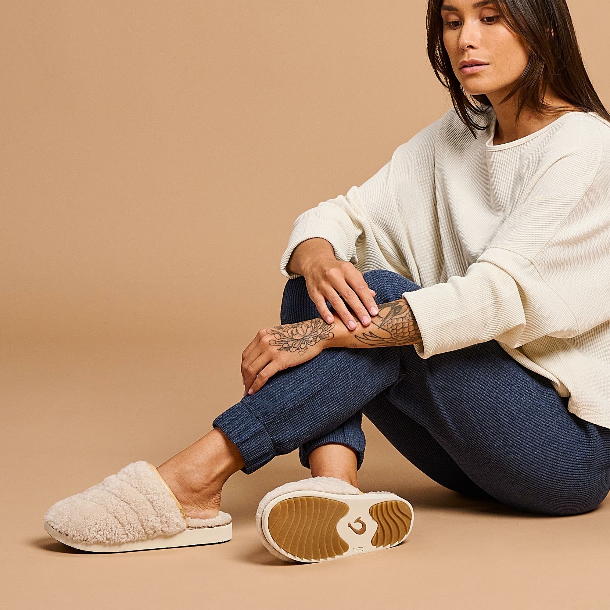 Pūpū Mua Shearling Mule Slipper - Tapa
