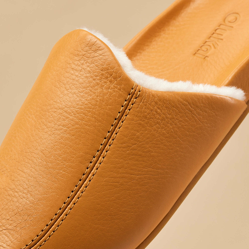 Kōnea Leather Slipper Mules - Saddle