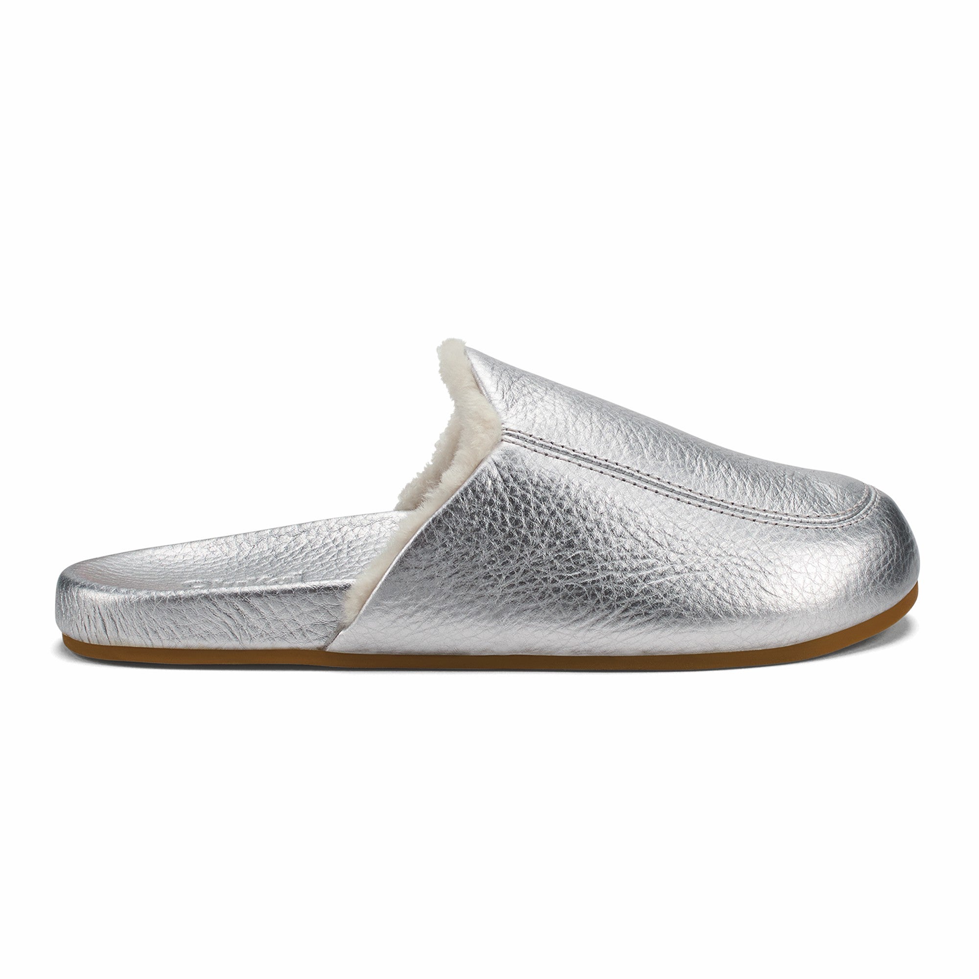 Kōnea Leather Slipper Mules - Silver