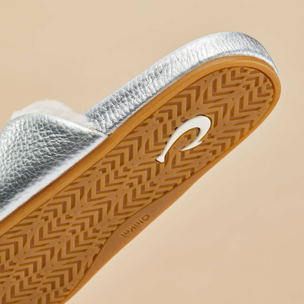 Kōnea Leather Slipper Mules - Silver