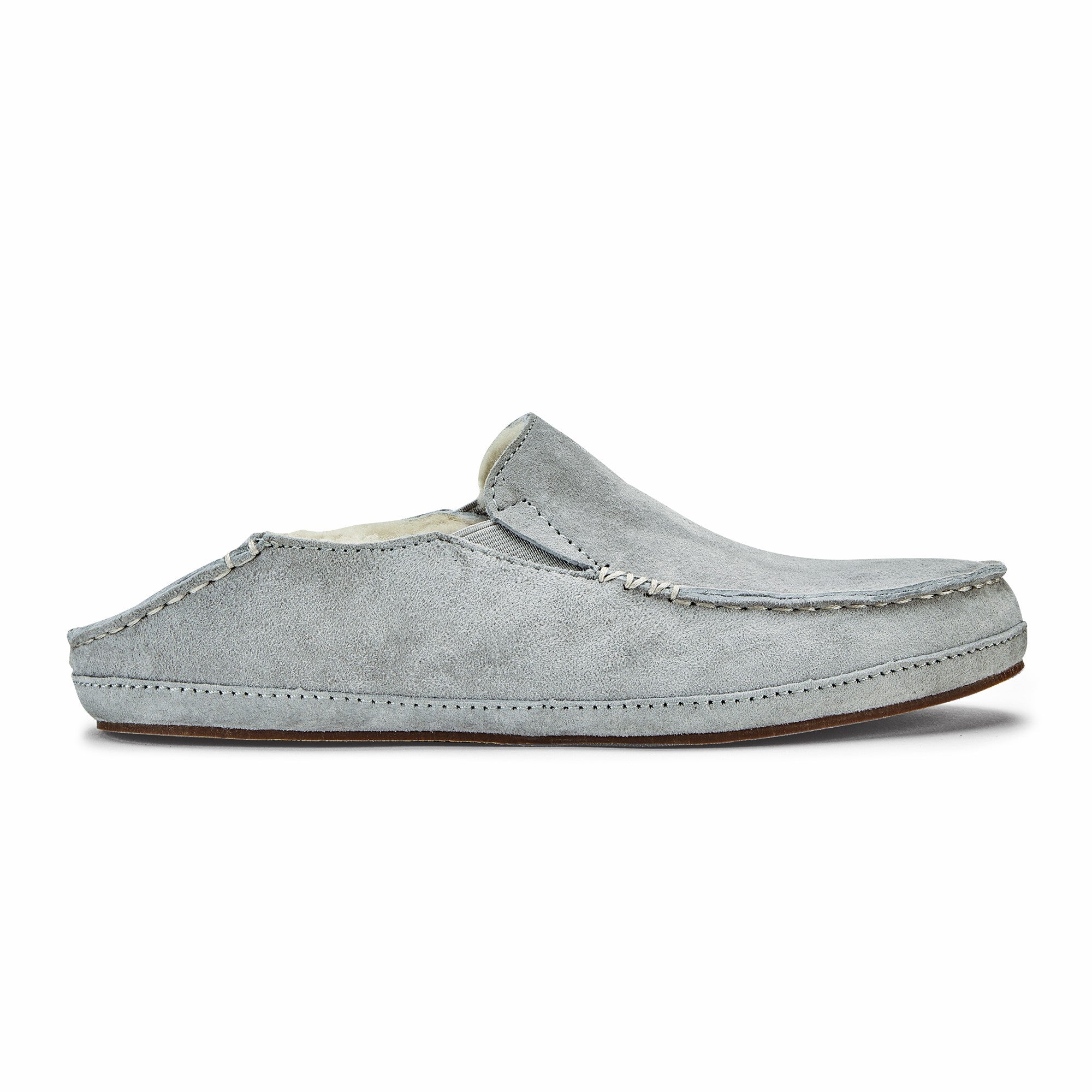 Nohea Women's Leather Slippers - Pale Grey